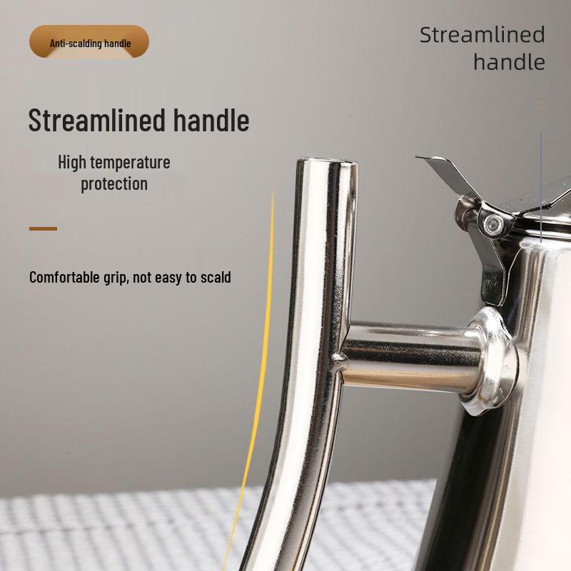 Stainless Steel Kashi Teapot & Coffee Pot with Filter, Cold Water Kettle for Induction Cooker, Light Luxury Design