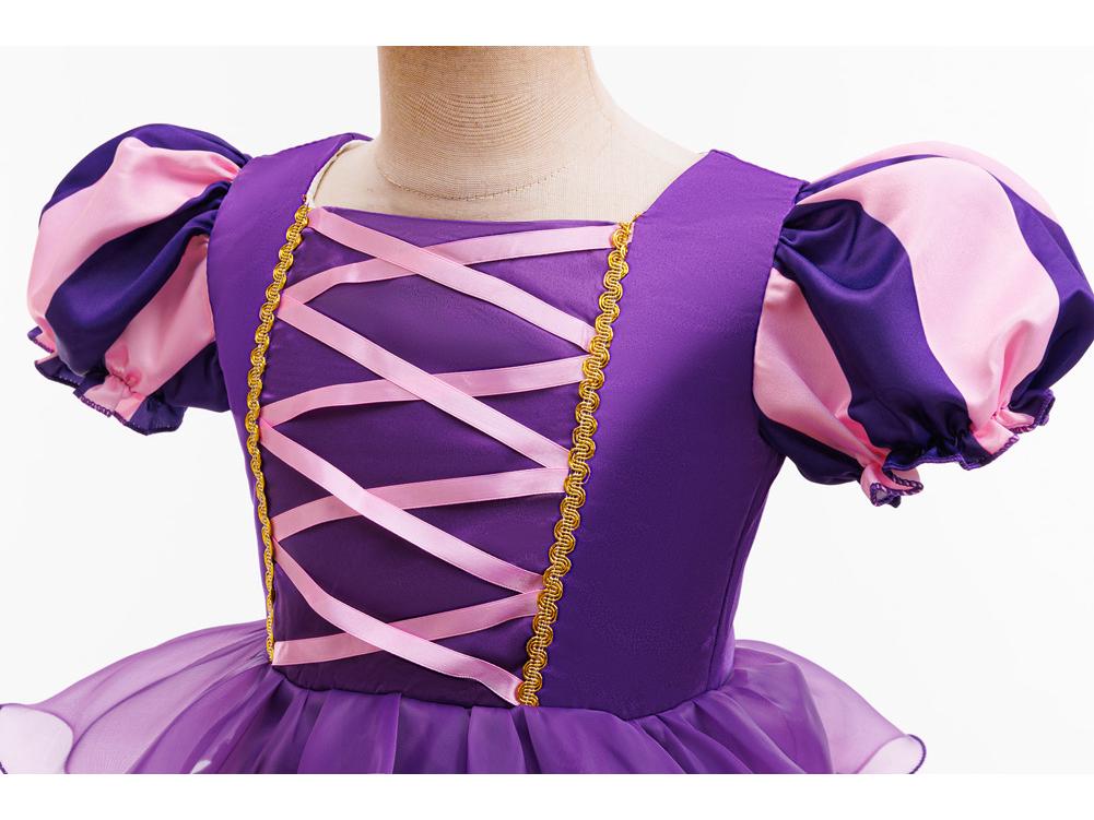 New Girls' Halloween Puff Sleeve Mesh Dress Costume