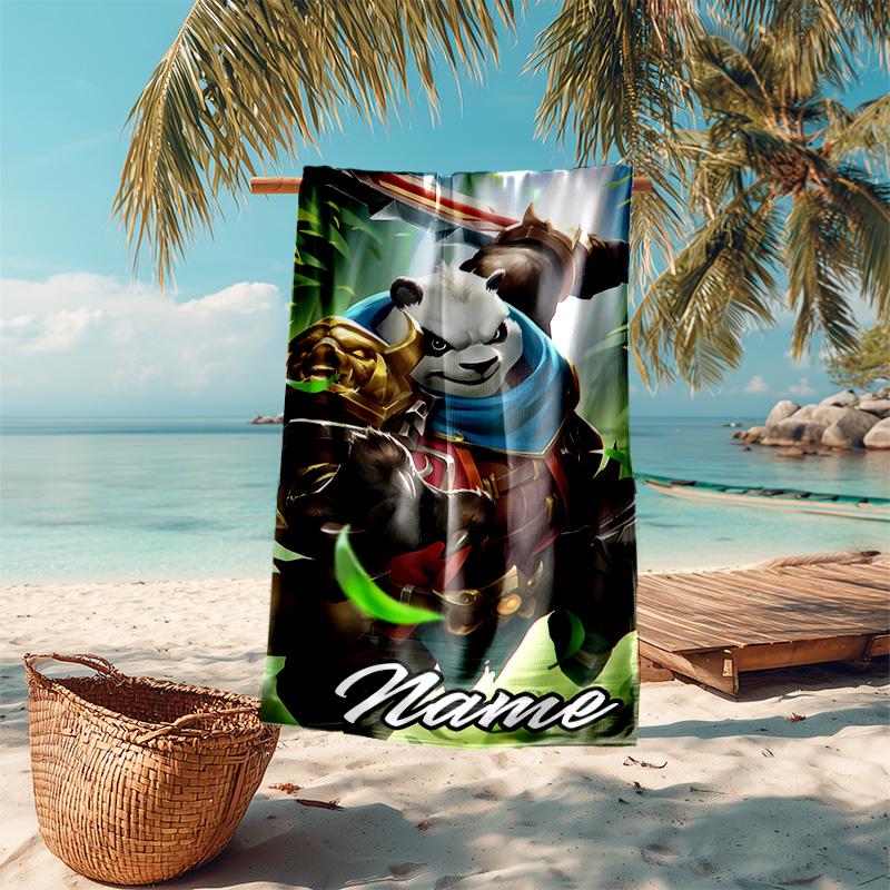 Personalized customized proof beach towel with World of Warcraft pattern - soft, absorbent,quick-drying,perfect swimming,camping&bathing