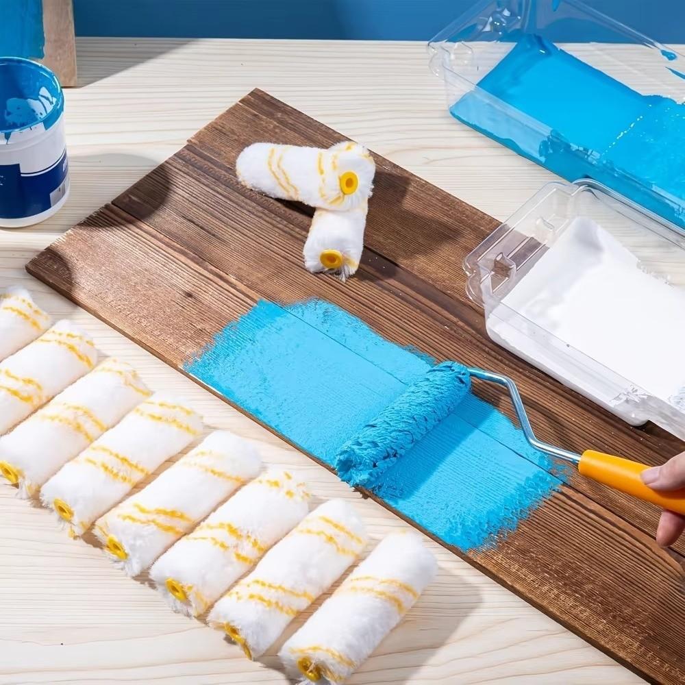 1Set/11PCS 4-12 Inch Paint Roller Kit Long-Haired Wall Repair Brush Roller Brush Wall Painting