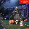 Halloween Garden Stake 2D Flat Pumpkin Man Decoration Outdoor Skeleton Decorative Stake for Lawn Yard Patio Decor