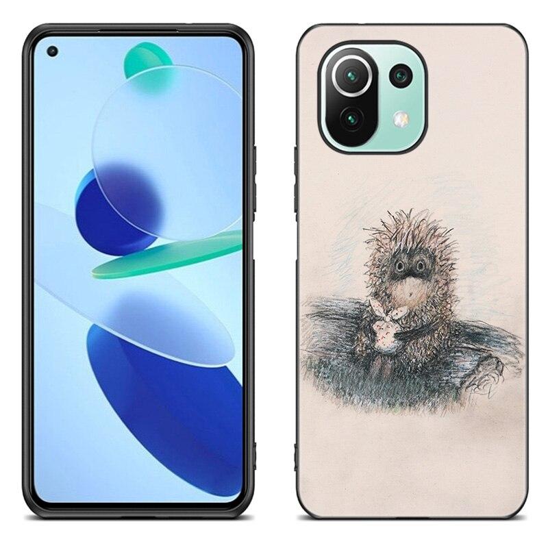 Custodia per Telefono Riccio nella Nebbia Per Xiaomi Mi 11 Lite NE 11i 10T 11T Pro A2 A3 Lite POCO F3 M3 M4 C31 X3 Pro NFC GT Cover Nera