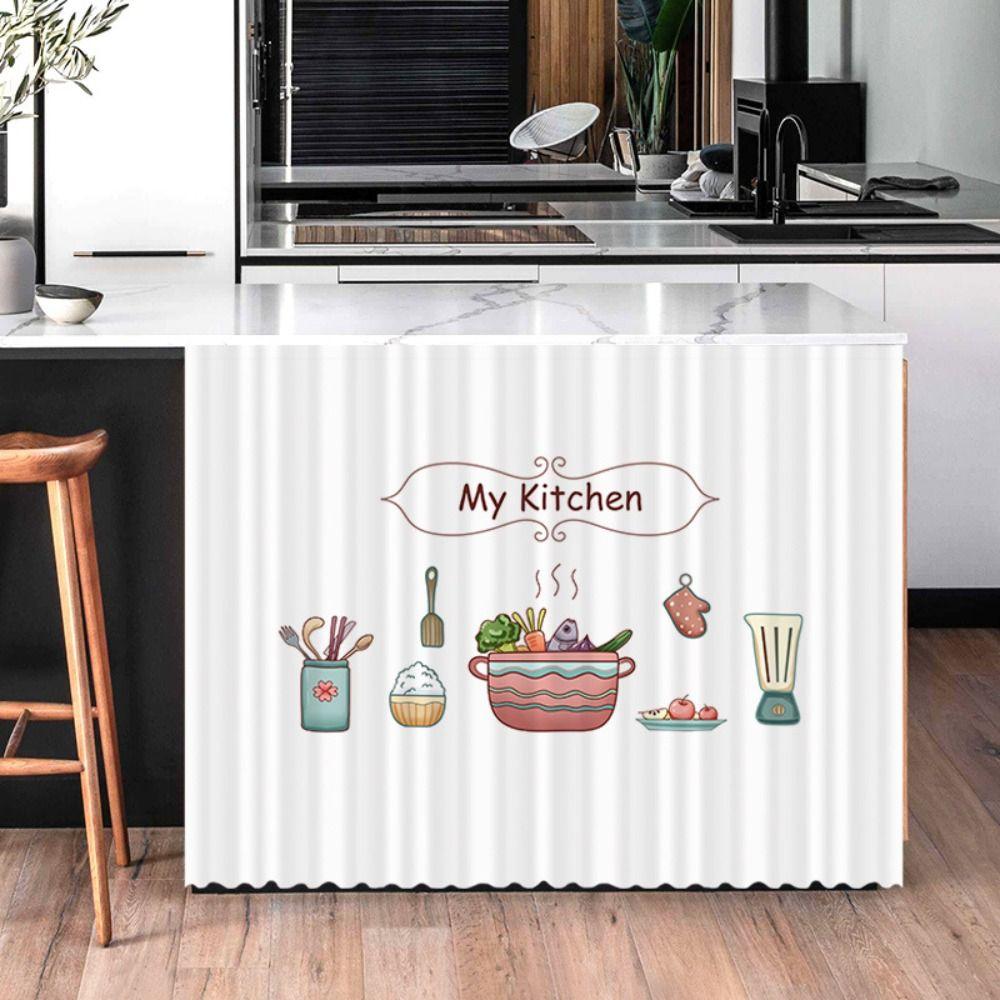 Home Decor Kitchen Short Curtain Self-Adhesive Wardrobe Cover Accessories Cabinet Curtains