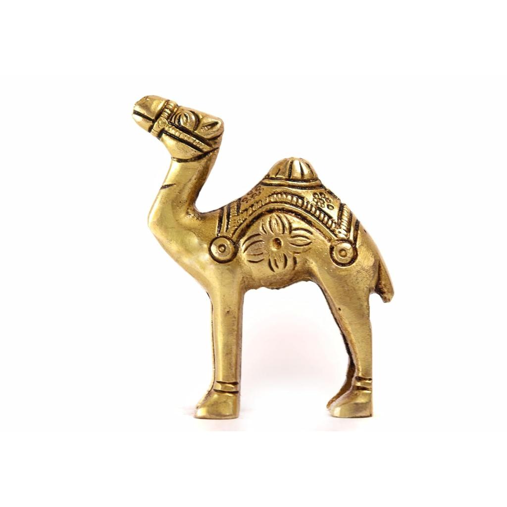 

Fine Crafted Brass Camel Showpiece Statue Figurine Animal Set Home Decor VASTU 4 Inch Diagonally Approx