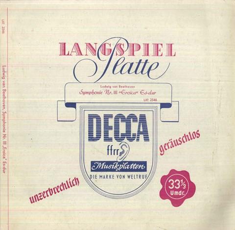 

LP Record ERICH KLEIBER, CONCERTGEBOUW ORCHES - Beethoven Symphonie Nr3 Eroica Es D LXT2546 DECCA Germany Classical Used
