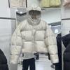 Winter new down jacket women's super short hooded bud puff bread jacket thickened white duck down European jacket