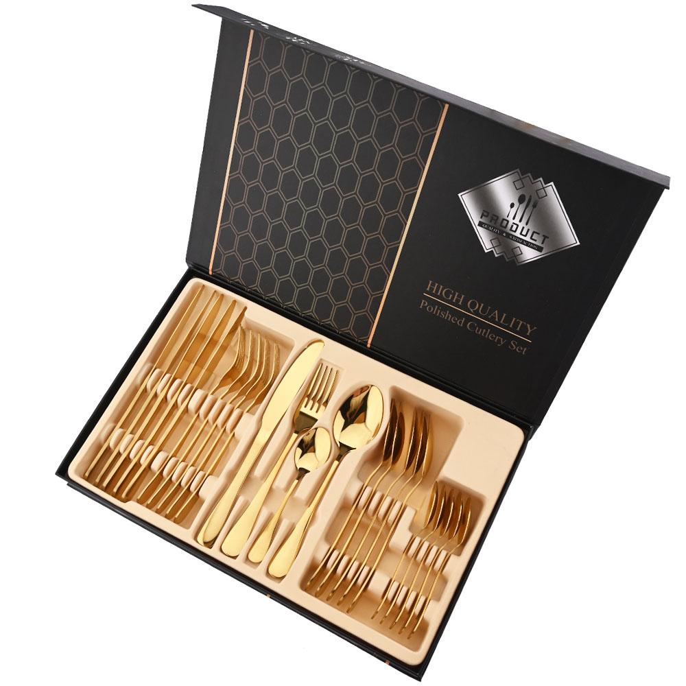 Set Posate Eme Olimpo 24 Pezzi | Acciaio Inox 18/10 Lucido | Design Moderno | Confezione Regalo