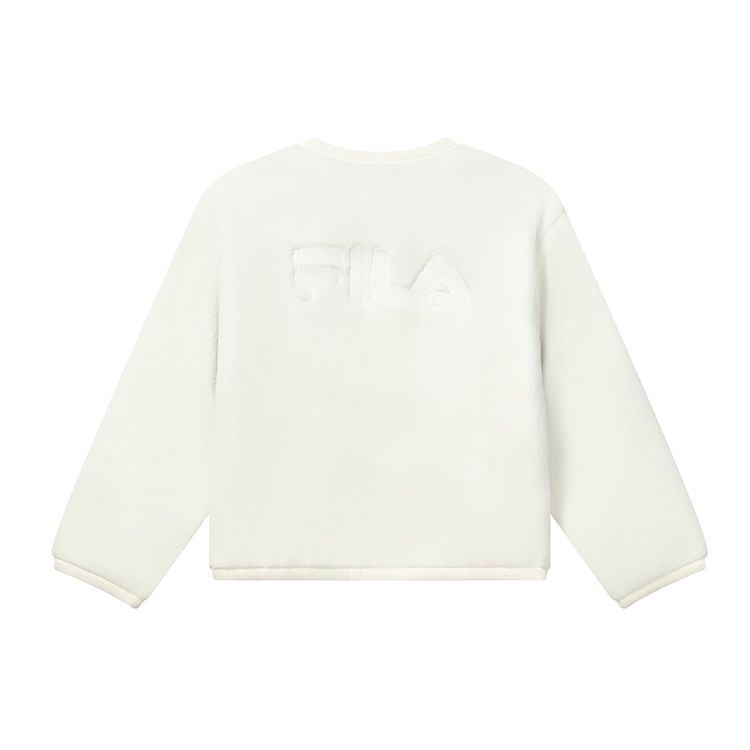 Fila Simple Casual Lamb Fleece Solid Jacket Women Jacket Cloud-White F11W249917F-WT