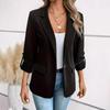 Fashion Women Long Sleeve Blazer Outerwear Solid Color Versatile Autumn Winter