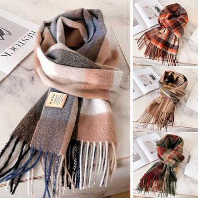 Thick Warm Winter Plaid Scarf Windproof Pashmina Fashion Shawl Wrap