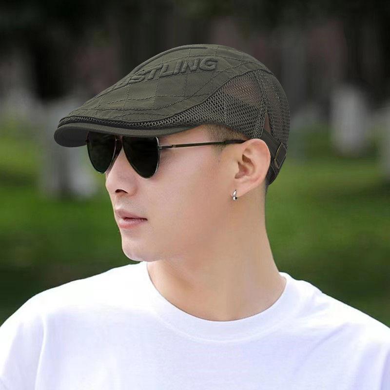 Béret fin d'été pour homme, chapeau à bec de canard, style rétro, style britannique, en maille