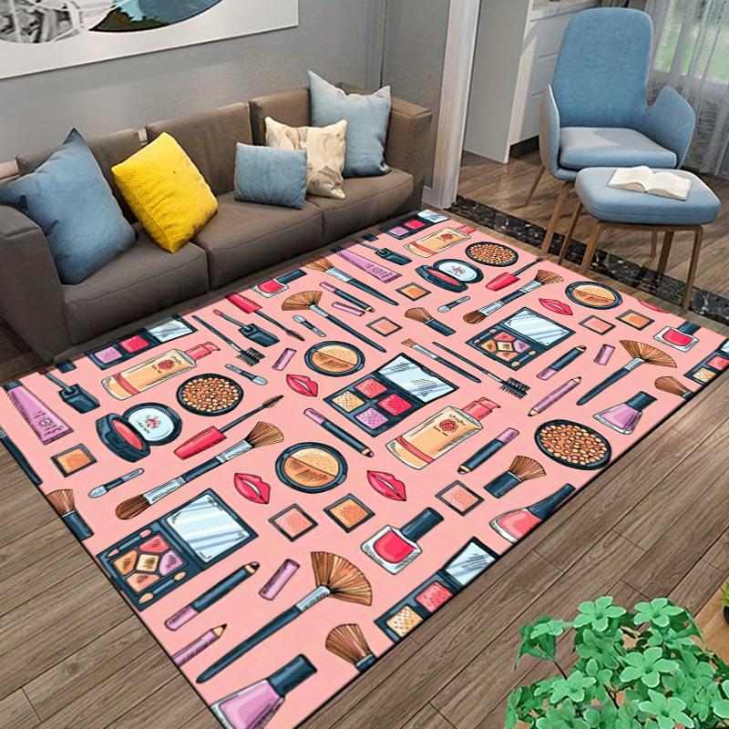 15 Sizes Hand painted makeup and cosmetics  Room Rug Street Fashion Carpet for Bedroom Living Room Floor Mat Home Decor Non-Slip