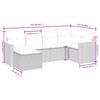 6 Piece Garden Sofa Set with Cushions Black Poly Rattan