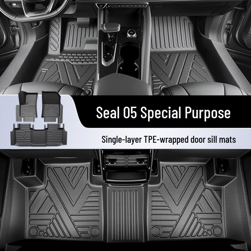 2025 BYD Seal 05DMi Full-Coverage TPE Car Floor Mats, 5-Piece Set.
