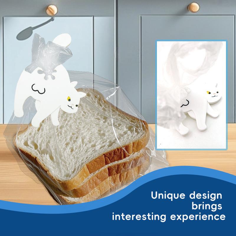 Katzen-Po-Clip, Lustige Katze, Enthusiast, Kreativer Toast- und Brotklemme, Kunststoffmaterial, Küchen- und Haushaltswerkzeuge