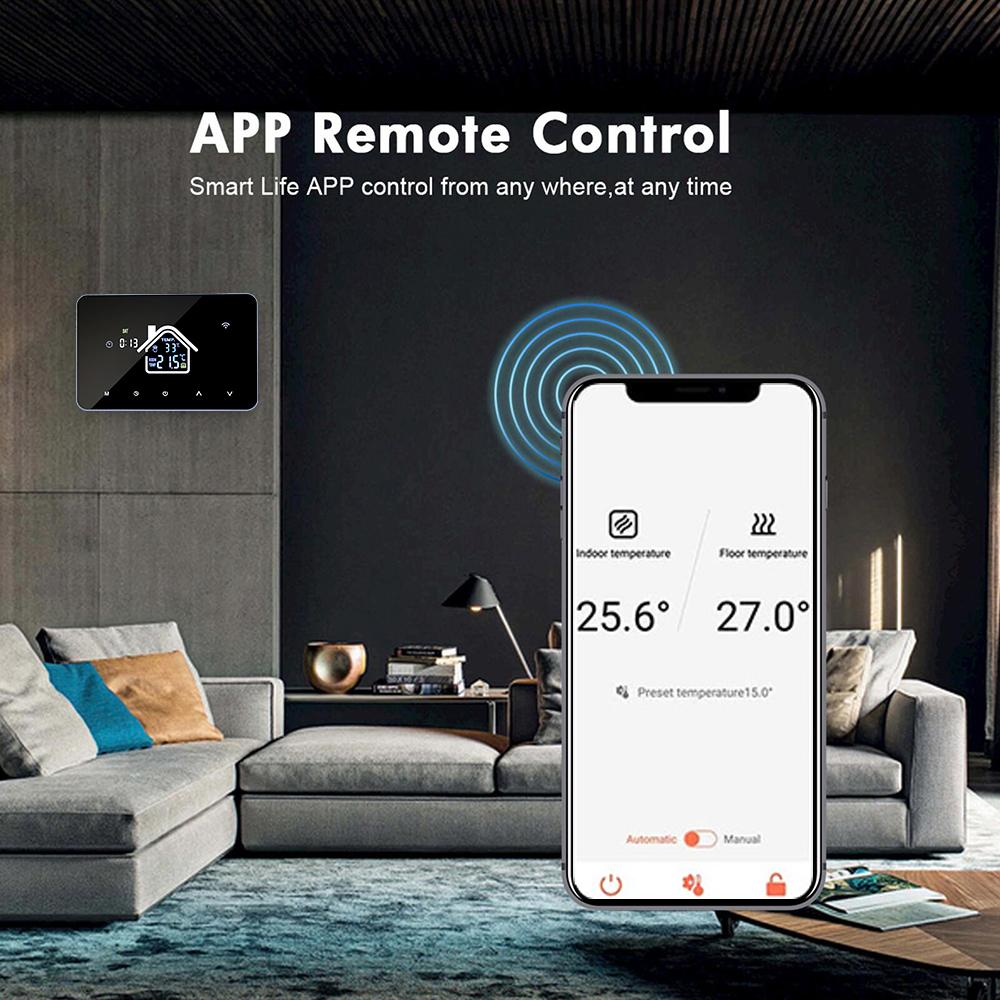 Smart WiFi  tat Temperature Controller for Water Heating LCD Display   Week Programmable App Voice Control Underfloor Heating  