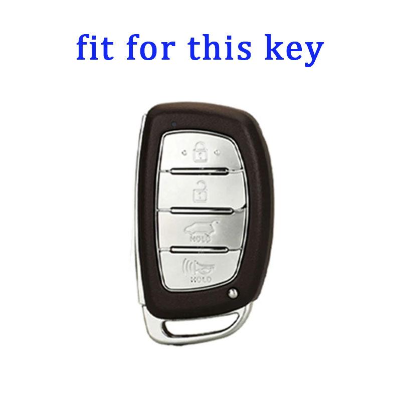 Car Key Case Cover for Hyundai Tucson Santa Fe Rena Sonata Elantra Creta Ix35 Ix45 I10 I30 I40 TPU 4 Buttons Fob Shell Protector
