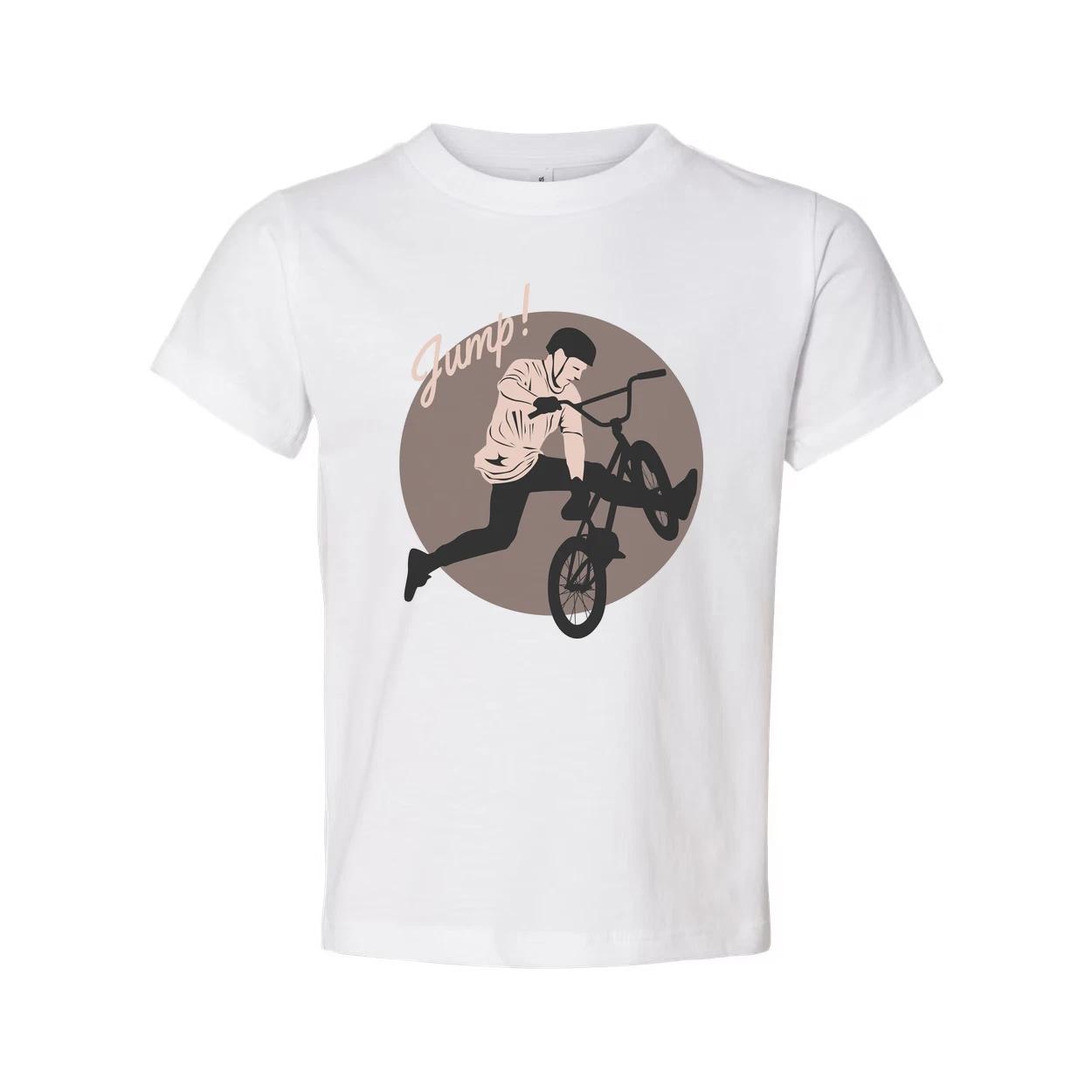 

Unisex Bike Jump Graphic T Shirt With Circular Design Artwork For Bicycle Enthus L