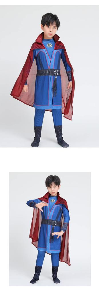 SCLYX Doctor Strange Cosplay Kostüm für Jungen, Cooles Halloween-Kostüm für Veranstaltungen, Partys und Kulturfestivals, #22119 (Höhe 130cm)