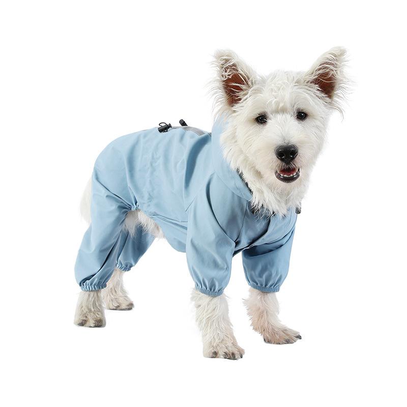 Pet Dog Clothing Rainproof Breathable Reflective Clothes Dog Four Legs Raincoat Cat Dog Supplies