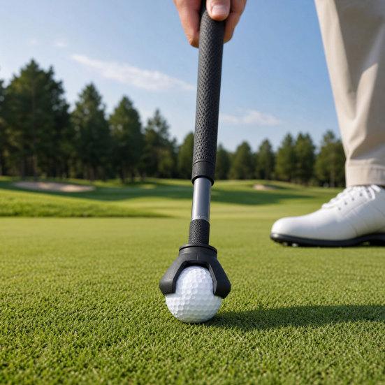 Portable Golf Ball Retriever, 3-Prong Golf Ball Grabber Picker, Putter Grip Golf Ball Sucker Pickup Tool, Golf Accessories
