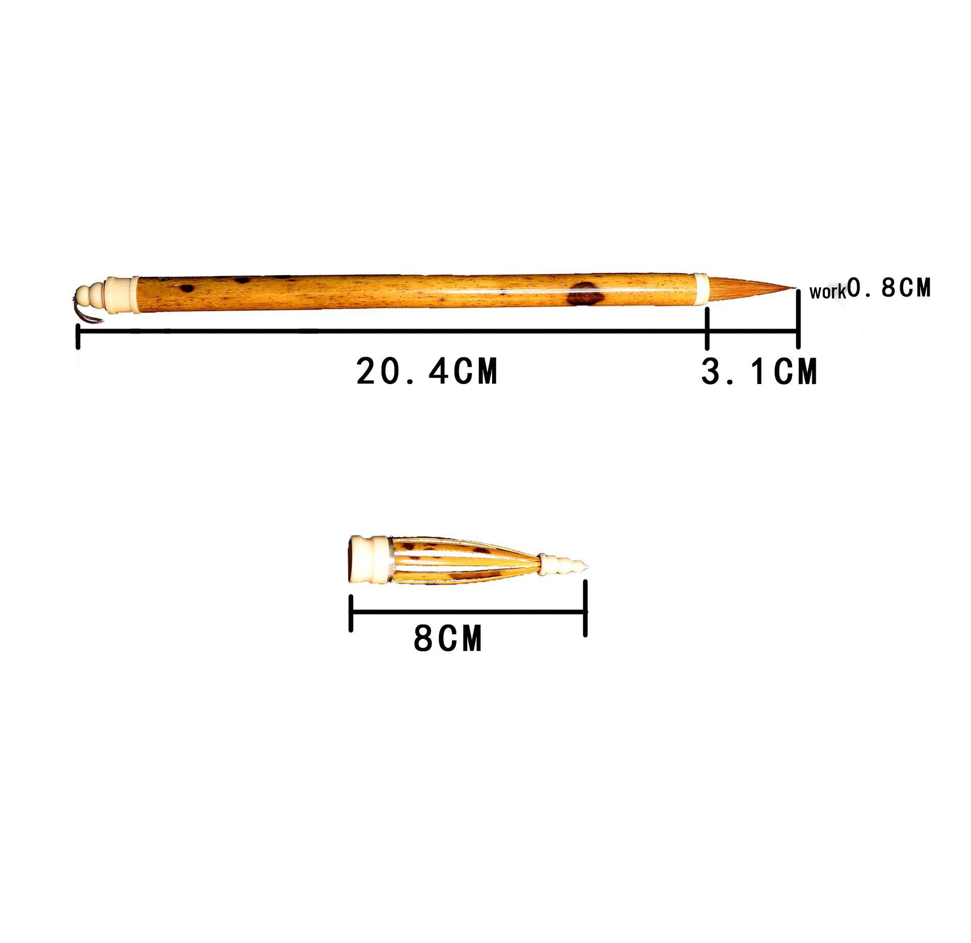 Xiangfei Bamboo Calligraphy Brush with Pointed Cap - Pure Wolf Hair for Adult Calligraphy Painting.