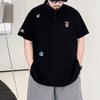 American Embroidery Trendy Wicking Soft Quality Breathable Men's Loose Polo Shirt--Wrinkle Resistant Casual Athletic Short Sleeve Neck Shirt