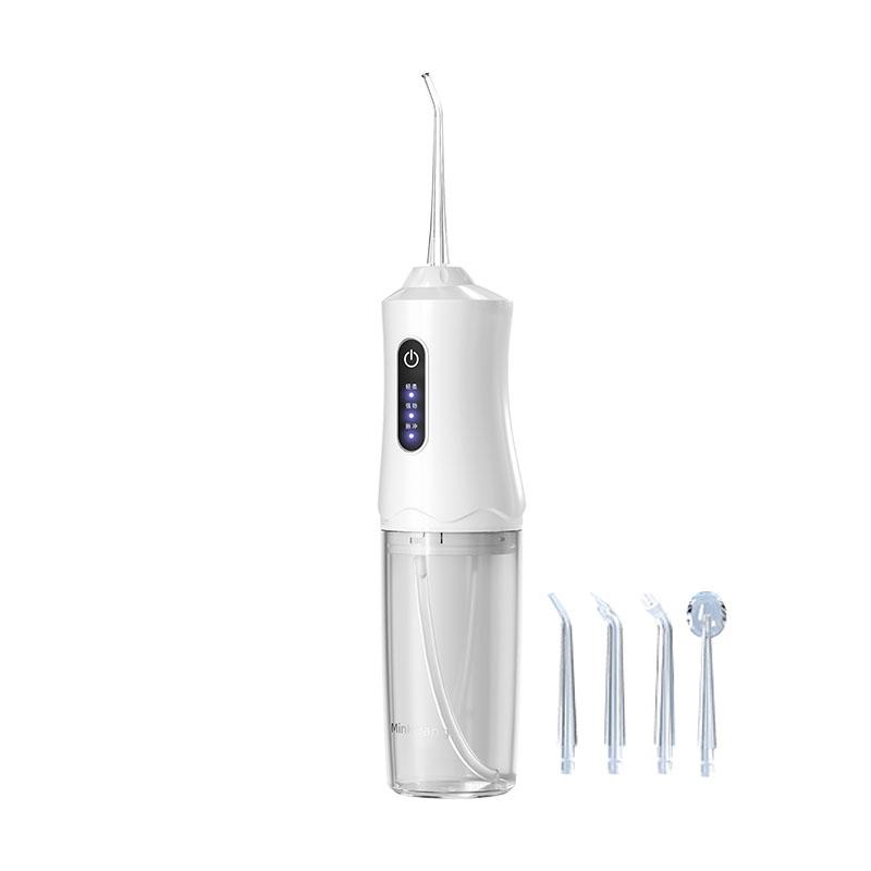 

Дентальный ирригатор для полости рта, водный флоссер, зубная нить, зубочистка, машинка для промывания рта, 4 насадки, 3 режима, чистка зубов, USB-перезаряжаемый белый