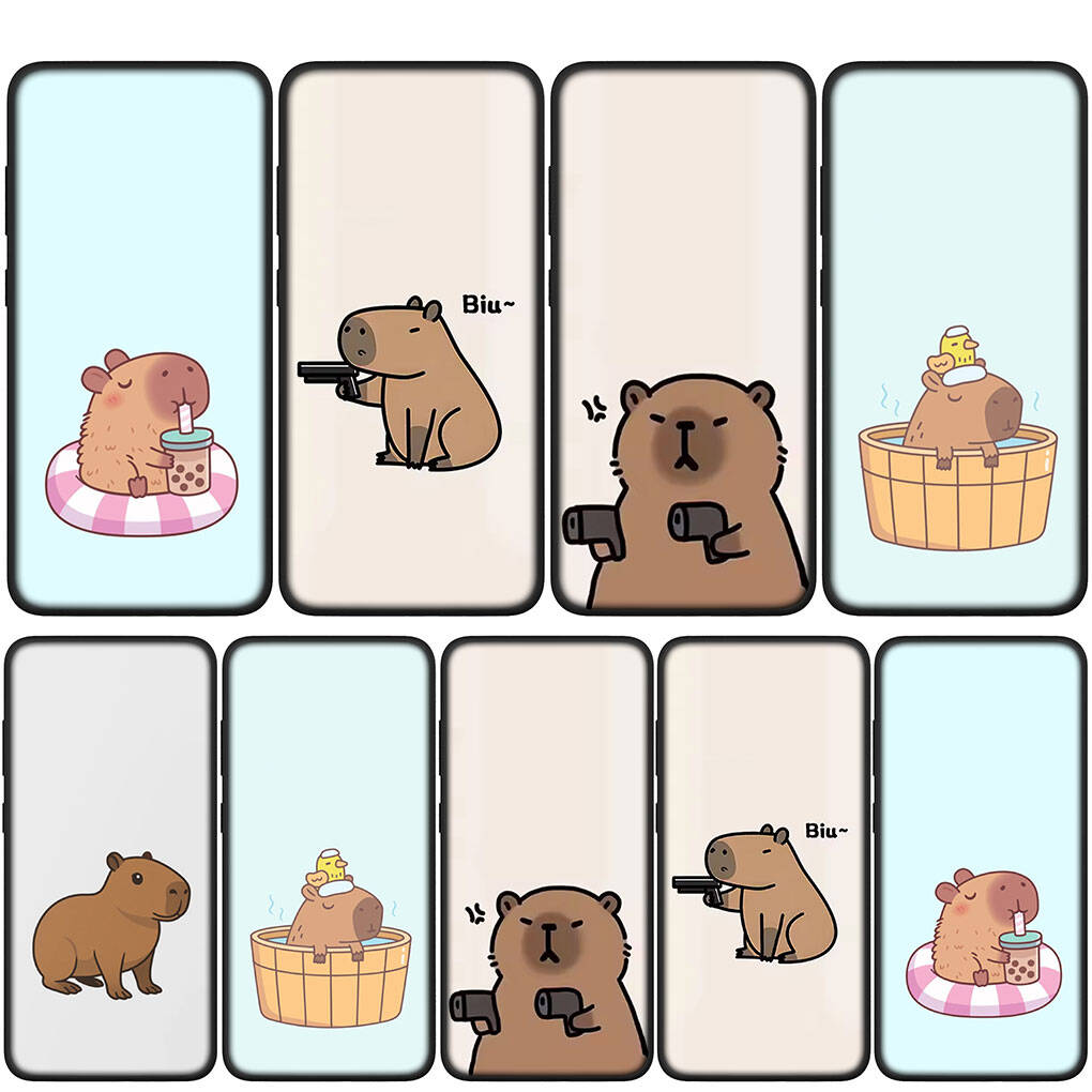 For Samsung Galaxy S25 S24 S23 S22 S21 Ultra FE Plus A17 A37 A57 A56 A55 A06 A16 A15 A36 A26 A35 A05 A25 A54 A34 Phone Case Poster Capybara Cover