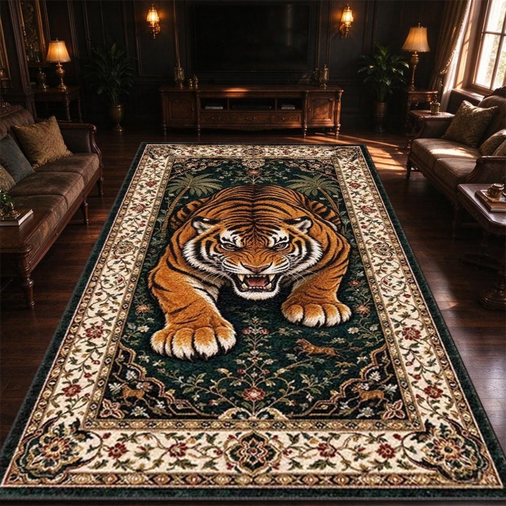 Soft Plush Tiger Floor Mat Wild Animal Print Living Room Mat New Bedroom Door Mat Bedroom Entrance