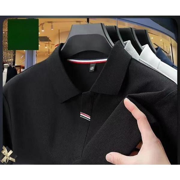 

Высококачественная однотонная трикотажная рубашка с коротким рукавом и лацканами, футболка, рубашка поло 4XL