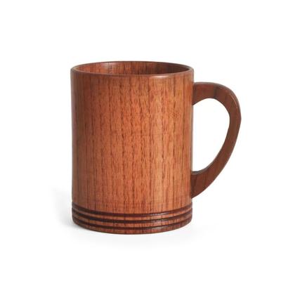 Outdoor Holzbierbecher Handgefertigter Campingbecher mit Henkel Reisebecher Ohne Deckel Trinkbecher Kaffeetassen für den täglichen Gebrauch