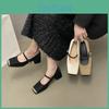 Chunky Womens Heels Block Mary Jane Pumps Comfortable Square Closed Toe Dress Shoes With Ankle Strap For Women Low Heels Slip On Mary Jane Shoes
