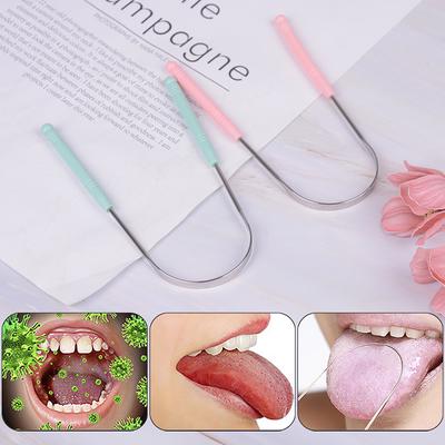 Stainless Steel Tongue Cleaner Scraper Oral Care Bad Breath Sweeper Health Tool