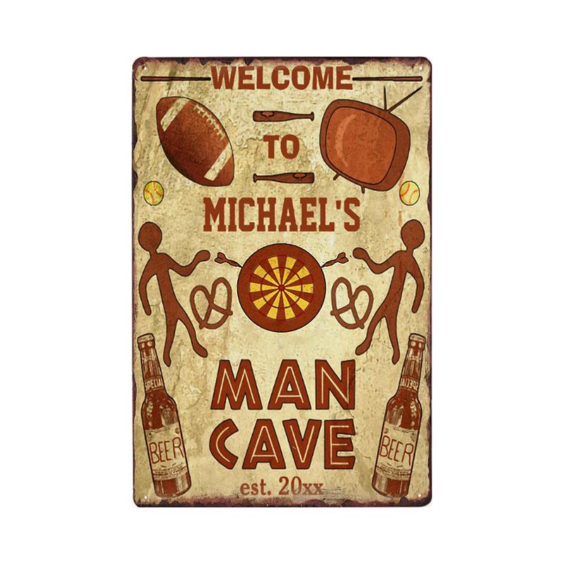 Man Cave Rule Metal Tin Sign Vintage Poster Home Bar Hotel Wall Painting Plaque Party Bar Public Decor 20*30 CM