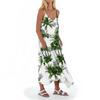 Women's Casual V Neck Hawaiian Print Sleeveless Pocket Suspender Dress