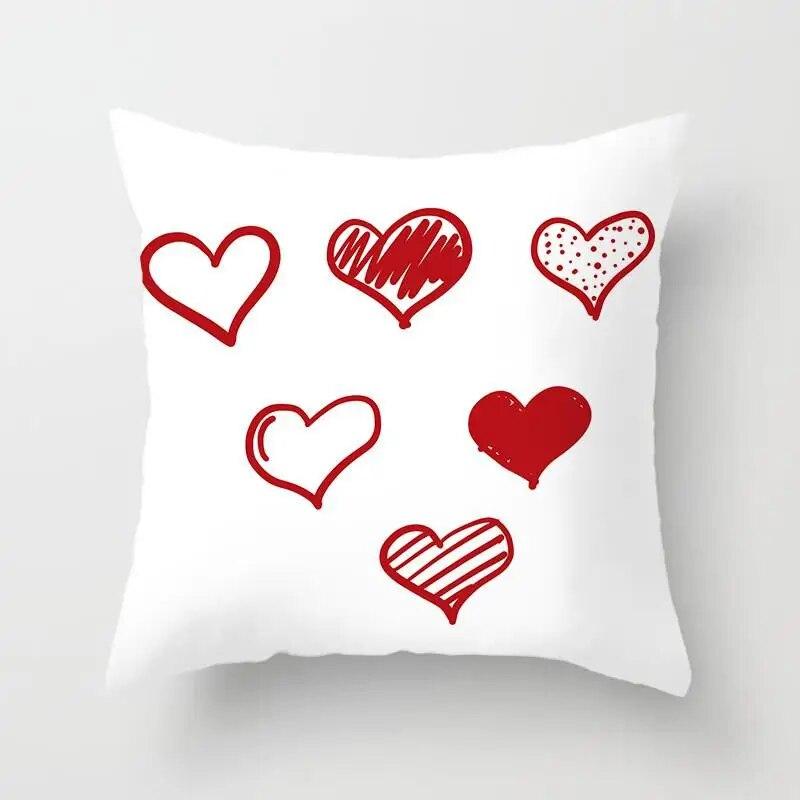 Seat Living Room Sofa Pillowcase Valentine's Day Love Cushion Cover Red Pink Heart  Home Decor