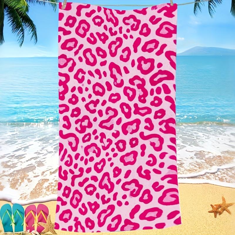 Textilien Pink Leopard Beach Towel Single Sided 2D Print Soft Quick Dry Microfiber Beach Towel Pool Beach Travel Decor Bold Accessory Gift