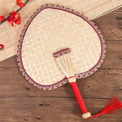 Chinese Style Handwoven Wheat Straw Fan