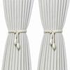 1 Adjustable Hand Braided Curtain Fasteners with Small Metal Drapes - No Punch Size Universal Elastic Curtain Strap
