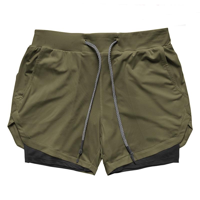 Herren Schnelltrocknende Doppellagige Sportshorts - Sommer Laufen, Basketball & Training