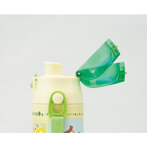 Skater Kids' Stainless Steel Water Bottle, 2-Way Design, 580ml (Direct Drinking) or 570ml (Cup Drinking), Animal Crossing Design, Lightweight and Chil