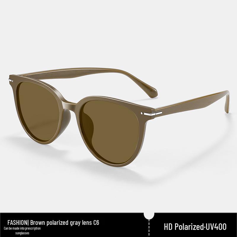 Retro TR Cat Eye Tortoiseshell Sunglasses with UV and HD Polarized Lenses for Driving and Fishing