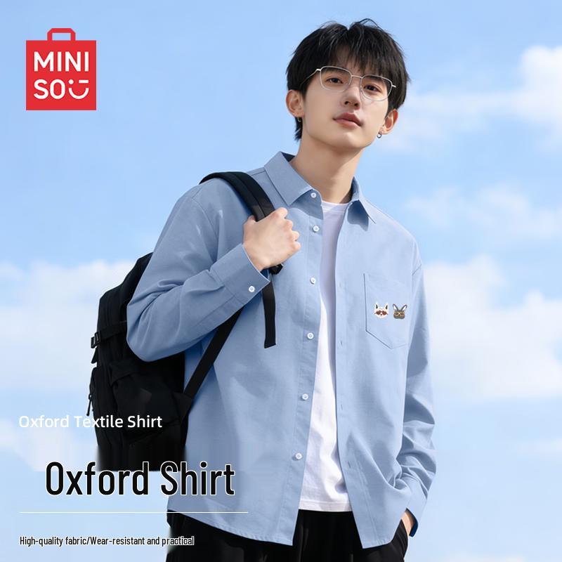 

MINISO Men s Oxford Lapel Shirt L