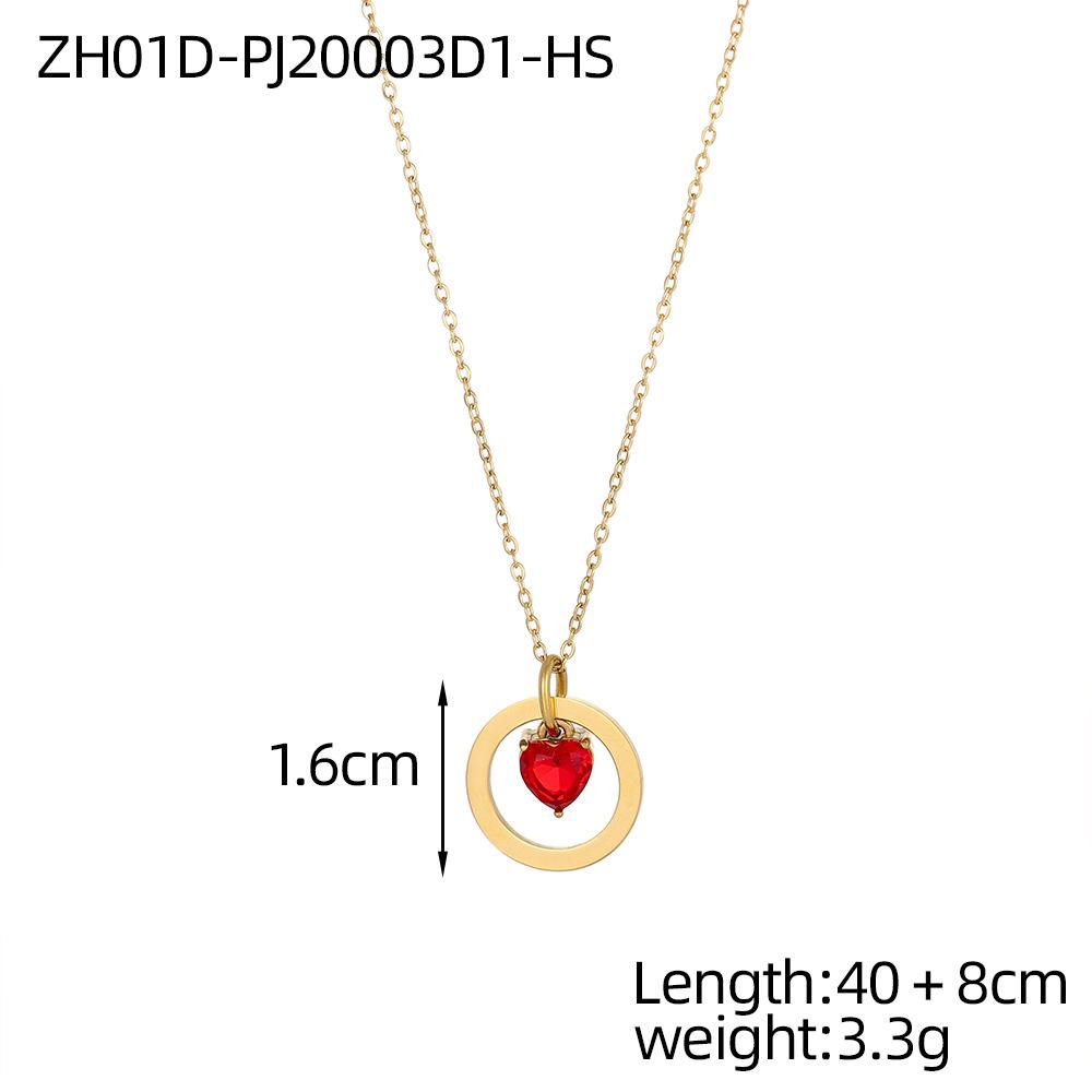 CARLIDANA Shiny Heart Zircon Two-sided Heart Pendant 12 Birthstone Necklace Stainless Steel Pendant Necklace for Women Jewelry