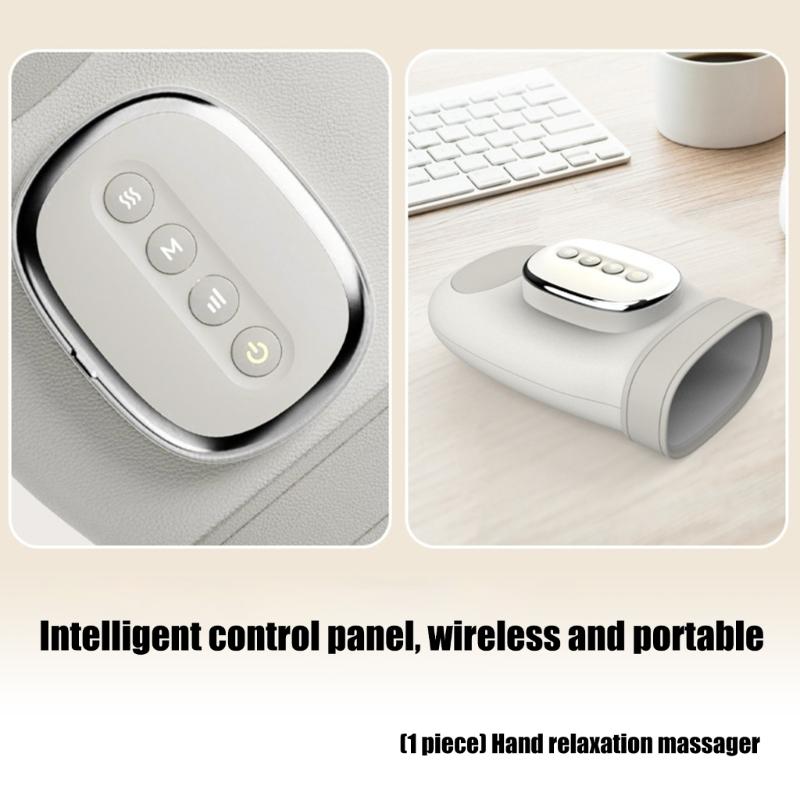 wirelessly Portable Finger Massagers with 3 Heat Level Rechargeable Battery for Carpal Tunnel and Joint Pains Relief
