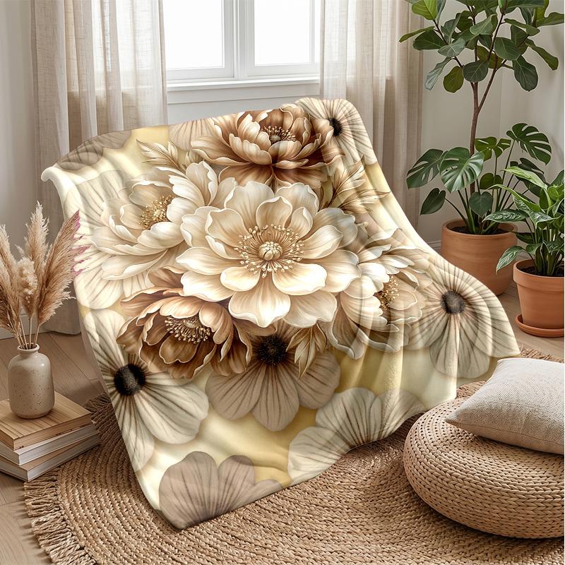 Floral Fantasy Frame 1 Theme Blanket Lightweight Warm Flannel Blanket Decorative Throw Blanket for Home Decoration