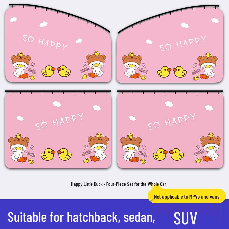 Car Sunshade Curtains: Blackout, Heat Insulation, Privacy, Cartoon Design