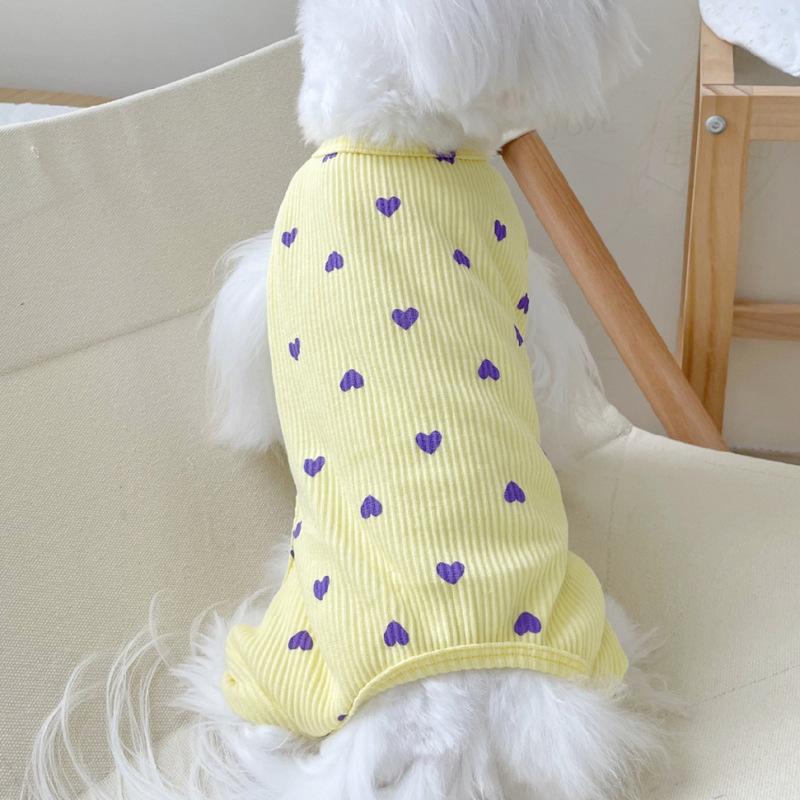 Love Four Legged Home Costume Pet Clothes Little Dog Teddy Bears Pomeranian Pajamas Puppy Dog Autumn Winter Backing Shirt