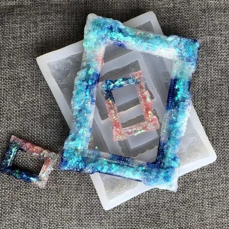 New Handmade Creative Frame Set Jewelry Box DIY Crystal Epoxy Resin Mold Silicone Storage Box Mold Jewelry Making Tool Accessory